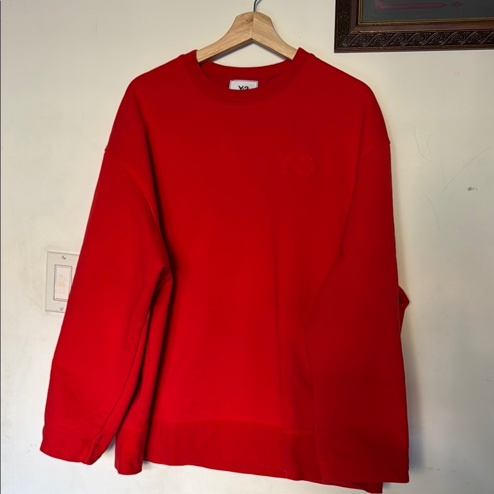 Y-3 Vibrant Red Crewneck Sweater Cozy Knit